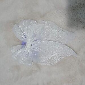 🤍🎀 White Sheer Hair Bow Clip